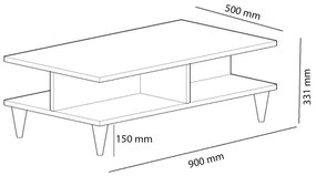 Konferenčný stolík DIAMOND hnedá/čierna