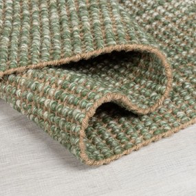 Flair Rugs, Kusový koberec Mottle Jute Ombre Green, 60x110, zelená, chodba / predsieň