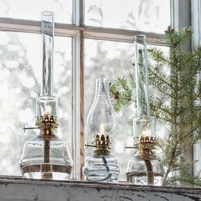 Strömshaga Sklenená petrolejová lampa My Brass