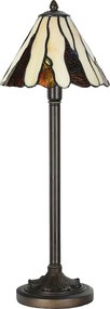 Béžovo-hnedá stolná lampa Tiffany Titto - Ø 20*60 cm E14/ 1*40W
