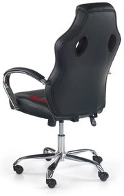 Halmar Herná stolička SCROLL, čierna/červená/sivá