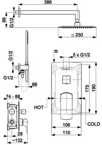 KFA Armatura 5539-511-81 - Sprchová sada s podom. batériou MOKAIT mosadz/čierna