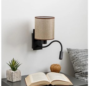 Brilagi - LED Nástenná lampa NUBILA 1xE27/25W/230V + LED/3W čierna/hnedá