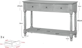 Konzolový stolík Livorno 120 cm čierny