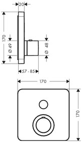 Axor ShowerSelect - Termostatická batéria pod omietku pre 1 spotrebič, chróm 36705000