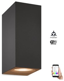 WiZ -LED RGBW Stmievateľné nástenné svietidlo UP&DOWN 2xGU10/4,7W/230V čierna Wi-Fi WI0073