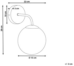 Kovová nástenná lampa bordová BOOMI Beliani