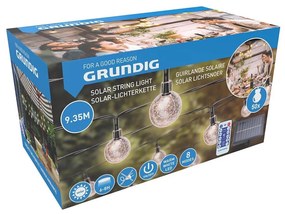Grundig - LED stmievateľný solárny reťazec 50xLED/8 funkcií 9,35m teplá biela +  P6275