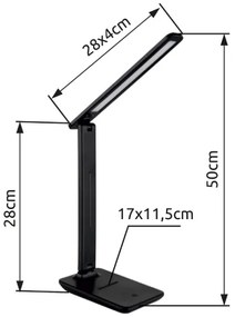 Globo 58439S - LED stolná lampa BRIGHTON LED/5W/230V čierna, stmievateľná