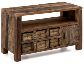 furniture-nabytek.cz - Masívny TV stolík Madurai z recyklovaného dreva, hnedý, neupravený – 90×40×55 cm
