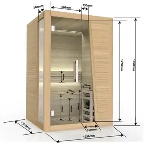 TAMPERE Sauna 2 Osoby 125x110x195 cm