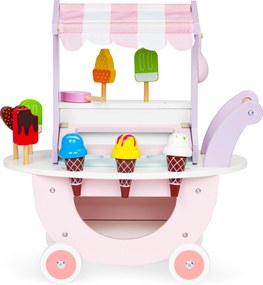 ECOTOYS drevený zmrzlinový vozík pre deti 3+ – 12-dielna magnetická sada