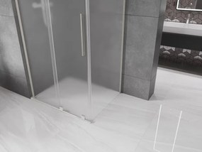 Mexen Velar L, sprchový kút s posuvnými dverami 100 x 80 cm, 8mm sklo námraza, brúsená oceľ, 871-100-080-33-97