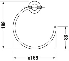 Duravit 99214600 - Nástenný vešiak na uteráky D-CODE matná čierna
