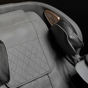 Masážne kreslo GALACTICO  sivé, ekokoža, anglické menu