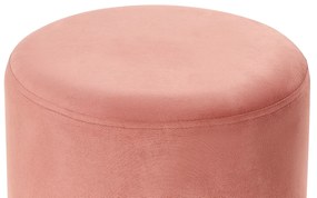 Zamatový taburet ružový YANKTON Beliani