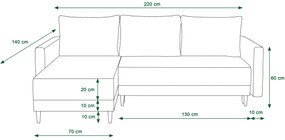 Rohová sedacia súprava Glimmer L (čierna + banánová) (P). Vlastná spoľahlivá doprava až k Vám domov. 1062003