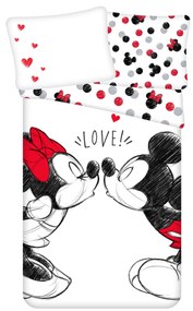 Jerry Fabrics Bavlnené obliečky 140x200 + 70x90 cm - Mickey a Minnie "Love 04"