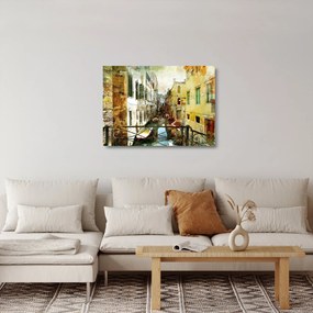 Sklenený obraz - Ulička v Benátkach (70x50 cm)