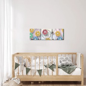 Obraz - Farebná lúka (s hodinami) (90x30 cm)