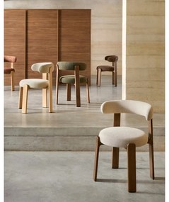 Jedálenská stolička z jaseňového dreva v prírodnej farbe/v terakotovej farbe Granite – Kave Home