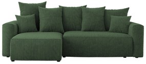 Rohová sedačka Denia (L) (tmavozelená). Akcia -20%. Vlastná spoľahlivá doprava až k Vám domov. 1133117