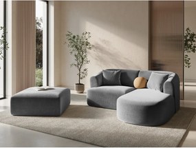 Svetlosivá zamatová podnožka Campi – Cosmopolitan Design