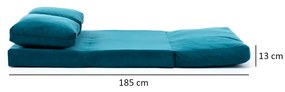 2-miestna viacúčelová pohovka Taida 120 cm petrolejová