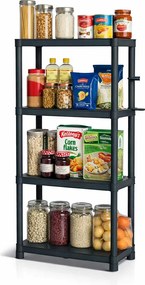 Prosperplast Regál plastový 4 police STACKARO SMALL 58 x 28 x 131,5 cm - čierny