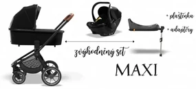Moon kombinovaný kočík RESEA S BASIC 2022 set MAXI Black
