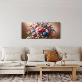 Obraz - Stôl plný kvetov (120x50 cm)