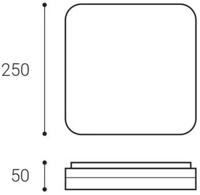 LED2 - LED Stropné svietidlo SQUARE LED/12W/230V IP54 3000/4000/5700K
