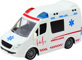 LEAN Toys Sanitka na diaľkové ovládanie RC so svetlami a zvukmi 1:20 biela