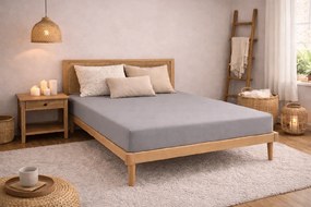 Kvalitex Luxusné bavlnené JERSEY prestieradlo s lycrou 180x200 cm - svetlo šedá