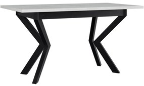 Jedálenský stôl Elarno 80 x 140/180 IV, Morenie: biela - L, Farby nožičiek: čierne kovové