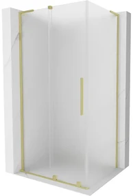 Mexen Velar L, sprchový kút s posuvnými dverami 110 x 70 cm, 8mm sklo námraza, zlatá matná, 871-110-070-33-55