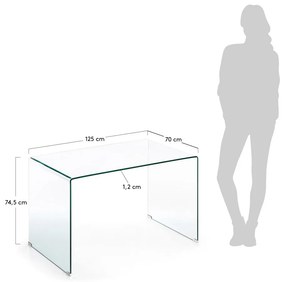 Sklenený pracovný stôl 70x125 cm Burano – Kave Home