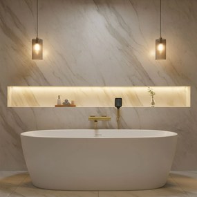 Rea Arlo, vaňová batéria s ručnou sprchovou súpravou, zlatá matná, REA-B0979