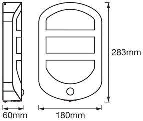 Ledvance - LED Vonkajšie nástenné svietidlo so senzorom PLATE LED/12,5W/230V IP44