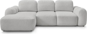 Svetlosivá rozkladacia/s úložným priestorom rohová pohovka z textílie buklé (ľavý roh/s leňoškou) Montaigne – Bobochic Paris