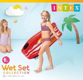 INTEX Nafukovacie lehátko s rukoväťami, červené