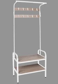 Stojací vešiak s poličkami Hanson, dub/biely%