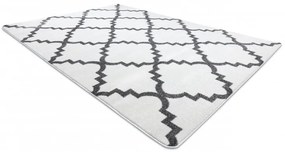 Kusový koberec SKETCH CAMERON biely/sivý trellis