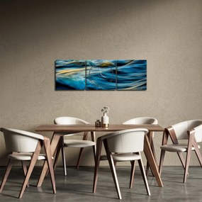 Obraz - Vlny (s hodinami) (90x30 cm)