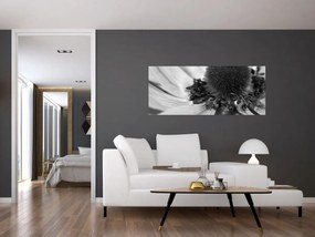 Obraz - Kvetina v čiernobielej (120x50 cm)