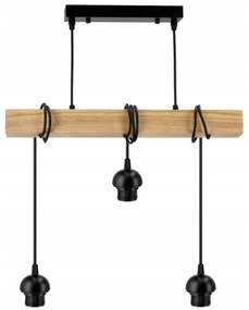 BERGE Závesné stropné svietidlo LED drevený trám 3xE27 loft cup