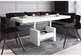 Luxusný rozkladací konferenčný stolík AVERSA LUX MATNÝ biela