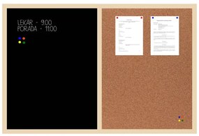 Toptabule.sk KMTDRC Kombinovaná tabuľa čierna v prírodnom drevenom ráme 60x40cm