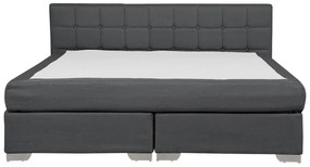 Čalúnená posteľ 180 x 200 cm tmavosivá ADMIRAL Beliani