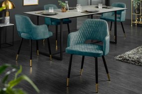 Dizajnová stolička Laney petrolejový zamat - Skladom na SK